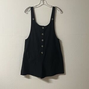 Urban Romantics 100% Cotton Black Romper Overalls Size Small